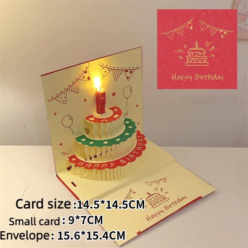 

Музичні вітальні листівки з днем ​​народження 3d Pop Up Подарункова листівка зі світлодіодною музикою Подарункові листівки з конвертом Весільні прикраси для столів ONE SIZE