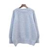 Autumn and Winter New Round Neck Sequins Loose and Thin Sweater Pullover Lazy Wind Knitted Sweater Top Women