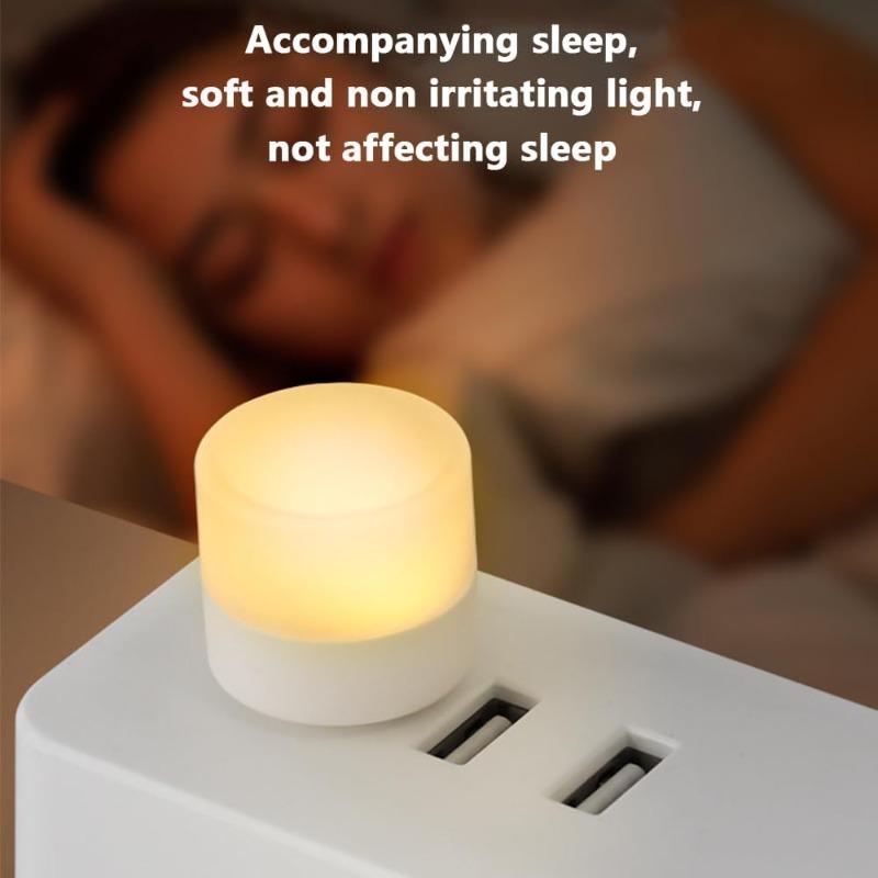 Mini USB Night Light,Warm White Eye Protection, USB Plug for Computer/Mobile Power, Rechargeable LED Reading Lamp