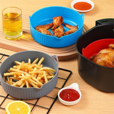 Silicone Air Fryer Pot Silicone Pot Baking Basket Baking Tray Pizza Fried Chicken Grill Pan Replacemen Grill Pan Accessories