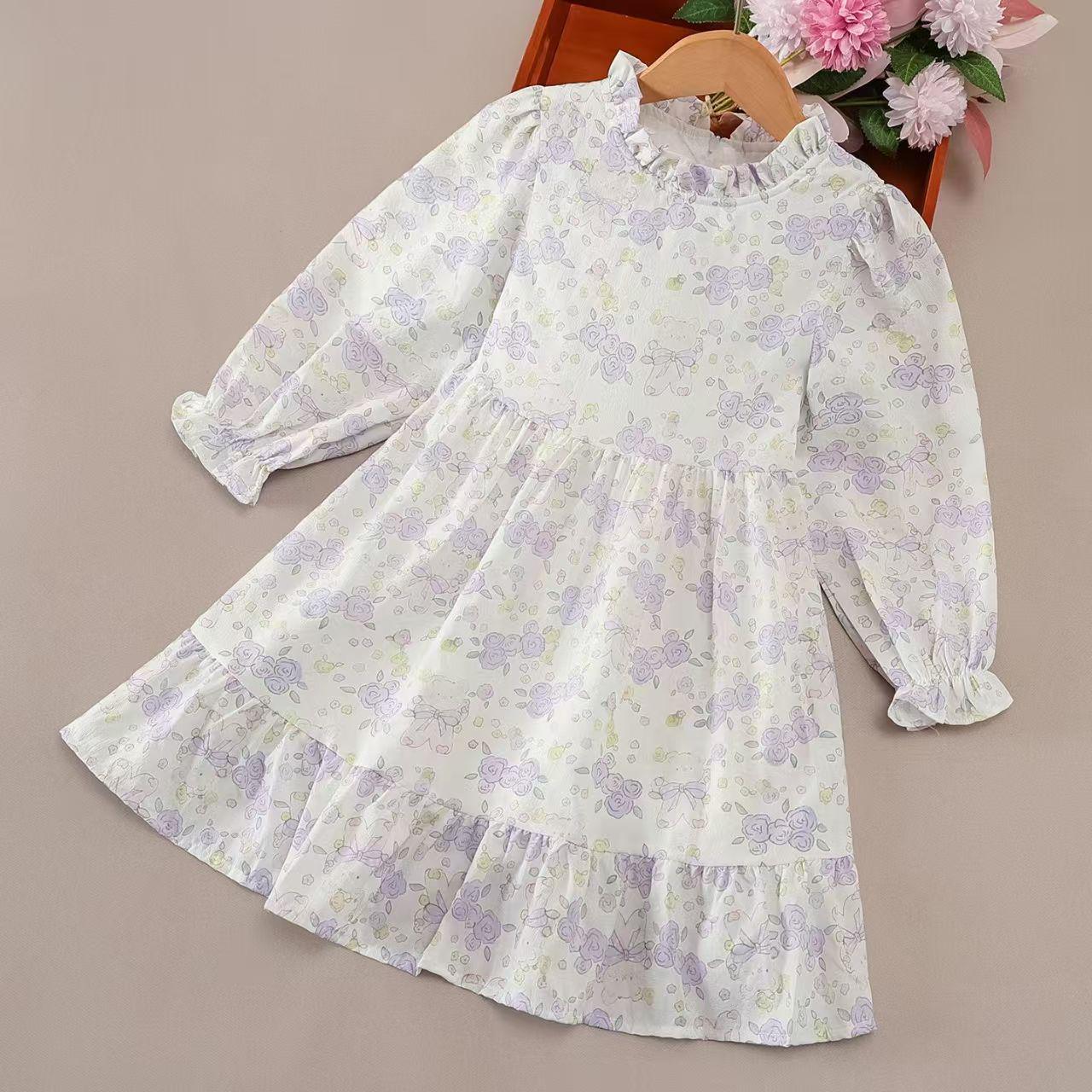 

2025 Girls Fashionable Autumn Cardigan & Long Sleeve Dress Set 110cm