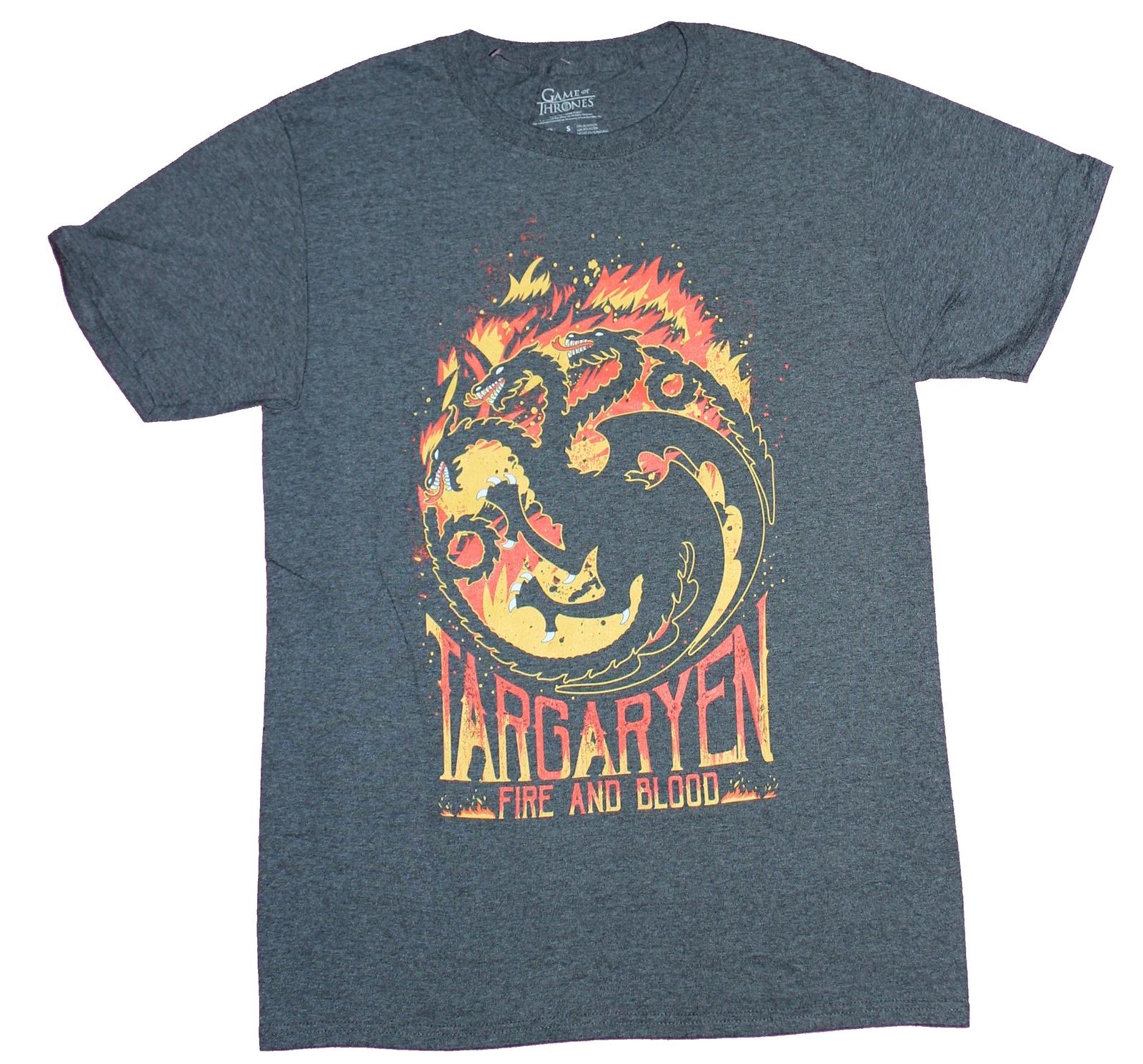 Game of Thrones Mens T-Shirt - Targaryen House of Blood Fire Flames XXL
