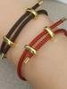 Bracelet en Corde Tressée Réglable pour Femmes avec Breloques en Acier Inoxydable Bijoux d'Empilage de Bras