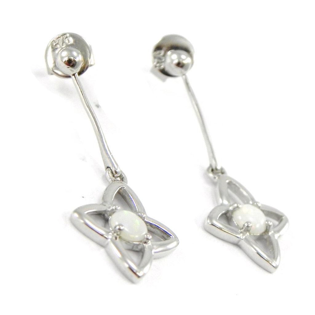 Les Trésors De Lily [G8702] - Silver Earrings 'Goddess Opal' Silver White (rhodium-plated) - 12x30 Mm