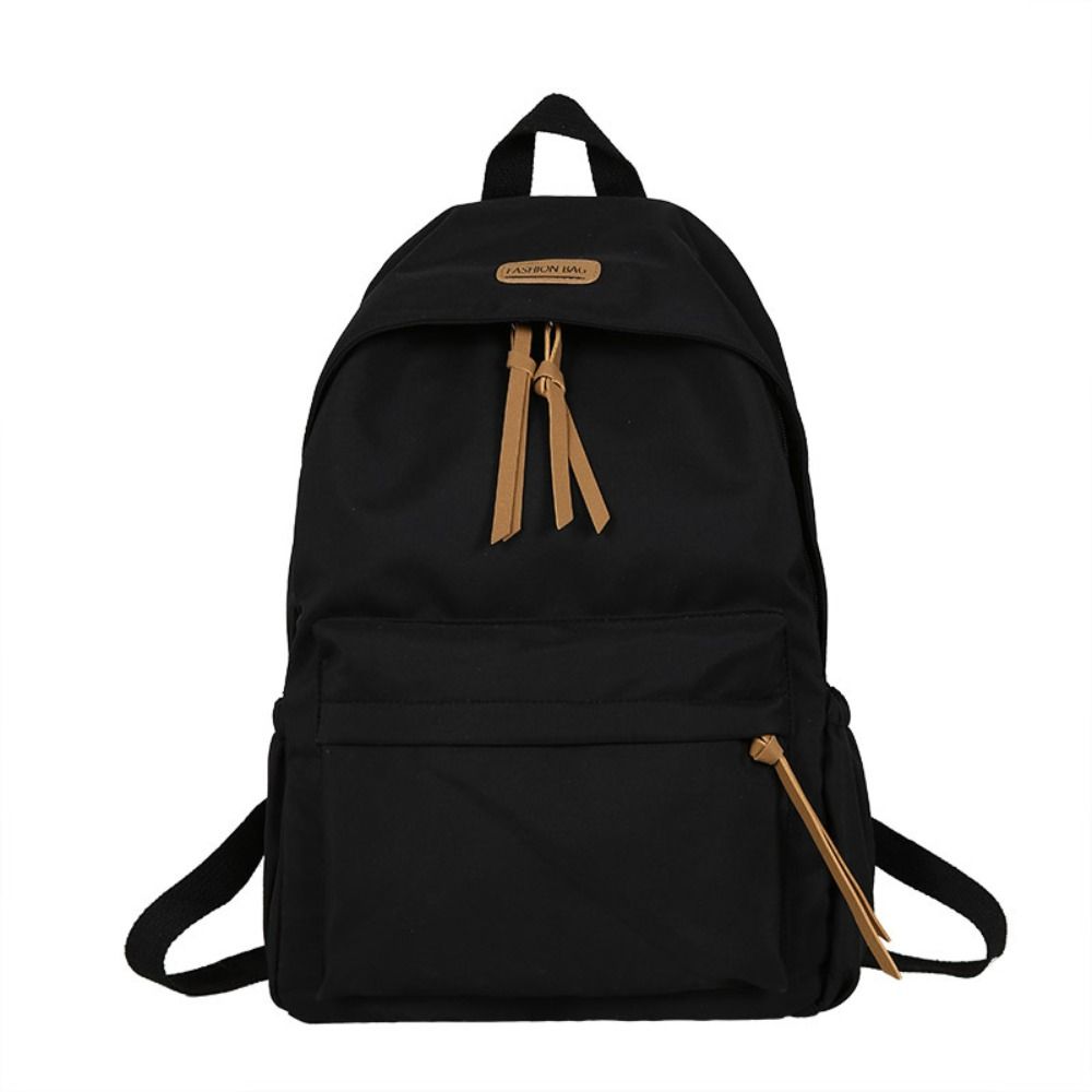 Trendy Nylon Polyester Versatile Backpack White Grey Black Blue Washable School Student Backpack Computer Bag Women Men