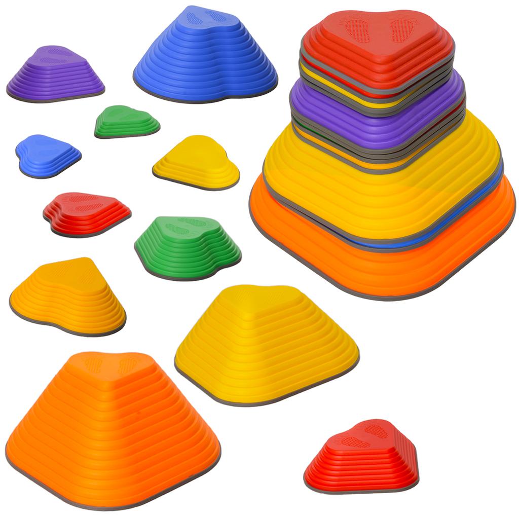 Set da 11 Pezzi di Sassi da Equilibrio a Forma di Cuore per Bambini e Sviluppo Motorio, Multicolore