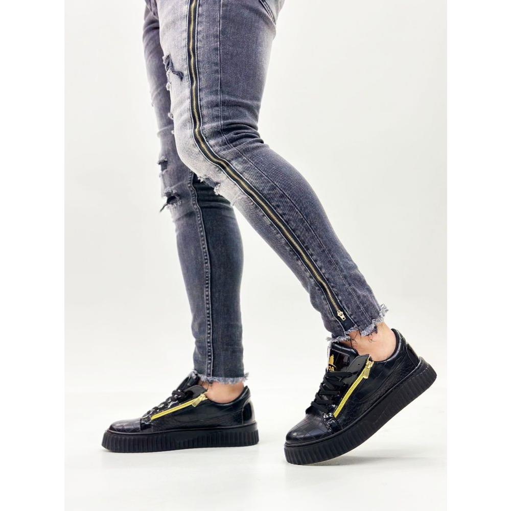 B308 Men's Casual Shoes Spring Summer Men Sneakers 2 Zippers Light and Comfortable Casual Shoes For Men Sports Shoes 4.5 Cm Sole