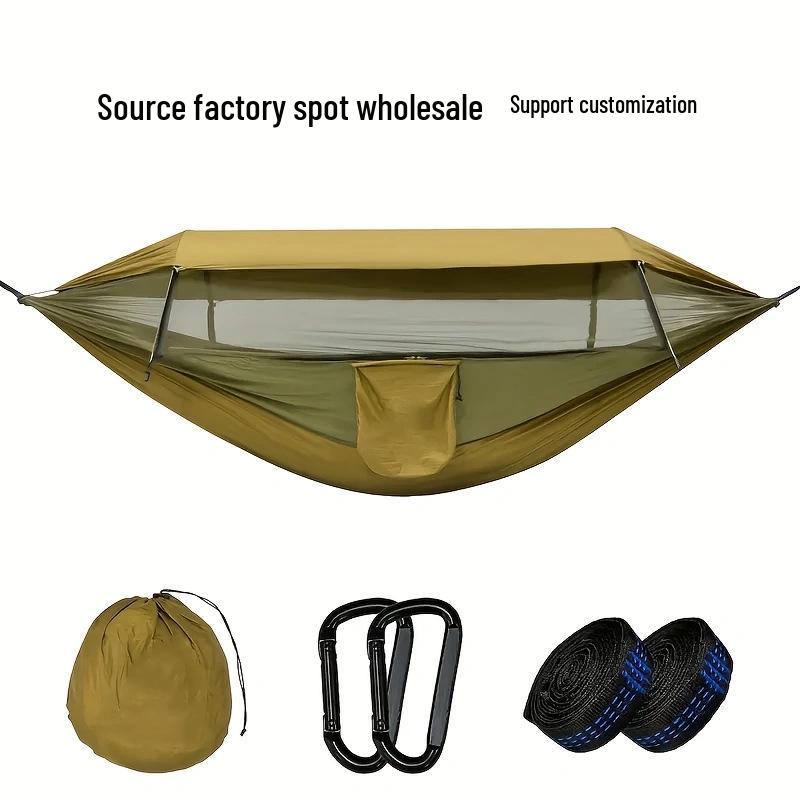 Portable Anti-Mosquito Camping Hammock with Automatic Quick-Opening