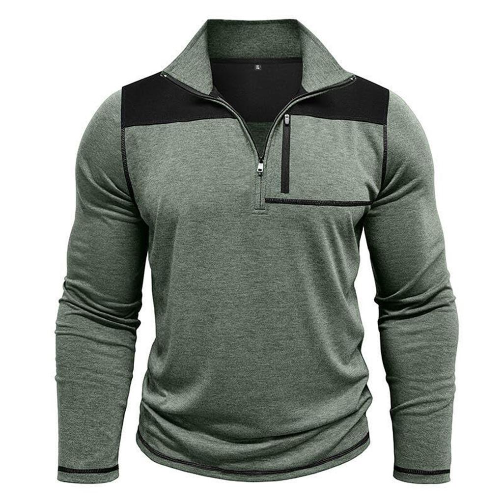 Men's Pullover Mock Neck Sweatshirts Athletic Casual Long Sleeve Golf Shirts