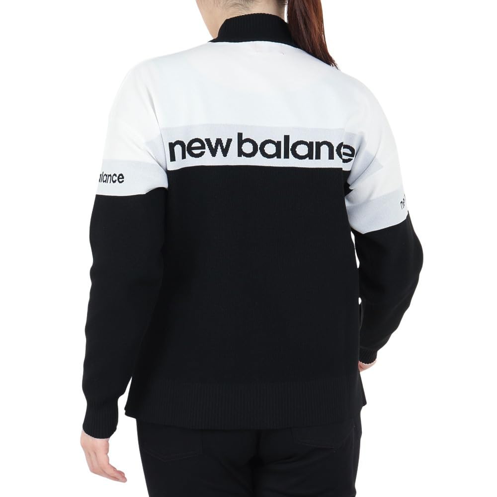 New Balance Golf Crew Neck Sweater Logo x Black 1 (Stretch, Jacquard) / Women's / 012-4270502 030_White [M]