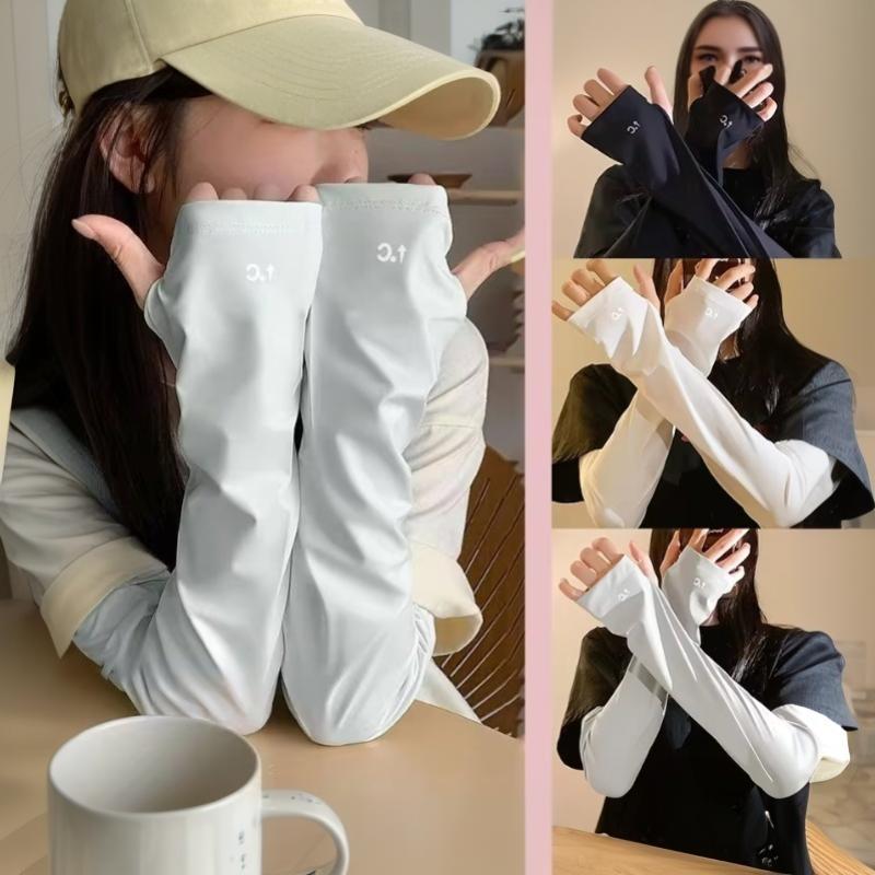 Sunscreen Cooling Ice Silk Arm Sleeves Summer Thin Sunshade Arm Sleeves Sports Cycling Driving Running Arm Cover