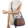 Johnature Fashion Leopard Pattern Women's Bag Genuine Leather Splice Horse Hair Handbag Versatile Shoulder Bags