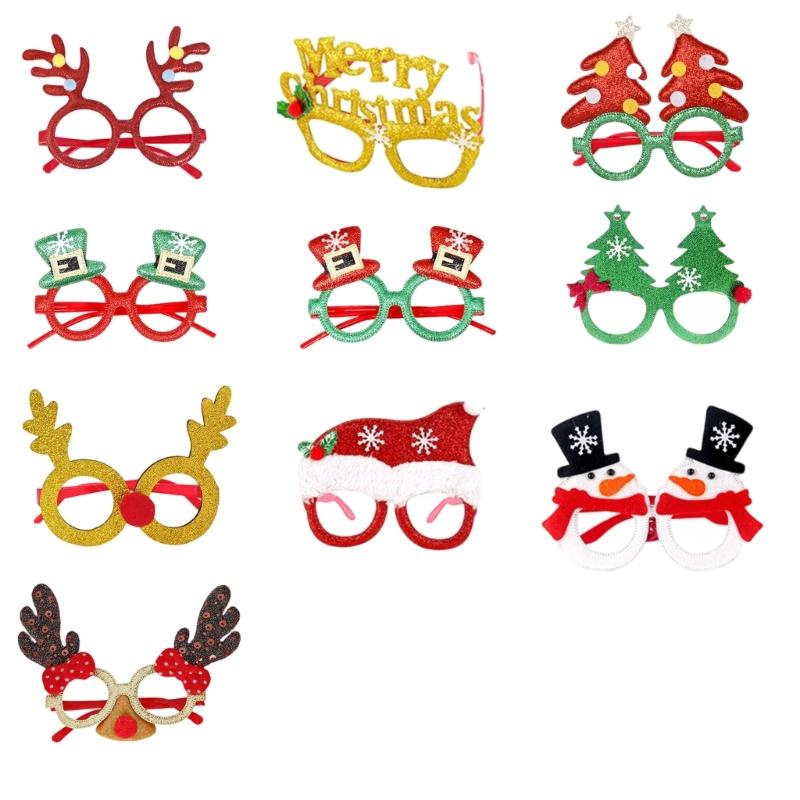 Christmas Decorative Plastic Frame Eyeglasses Set For Holiday Parties And Family Gatherings With Lightweight Design
