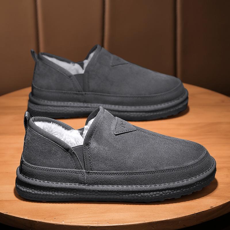 men's new style snow boots, lined with fleece for warmth and cold resistance, cotton boots and cotton slippers, versatile,