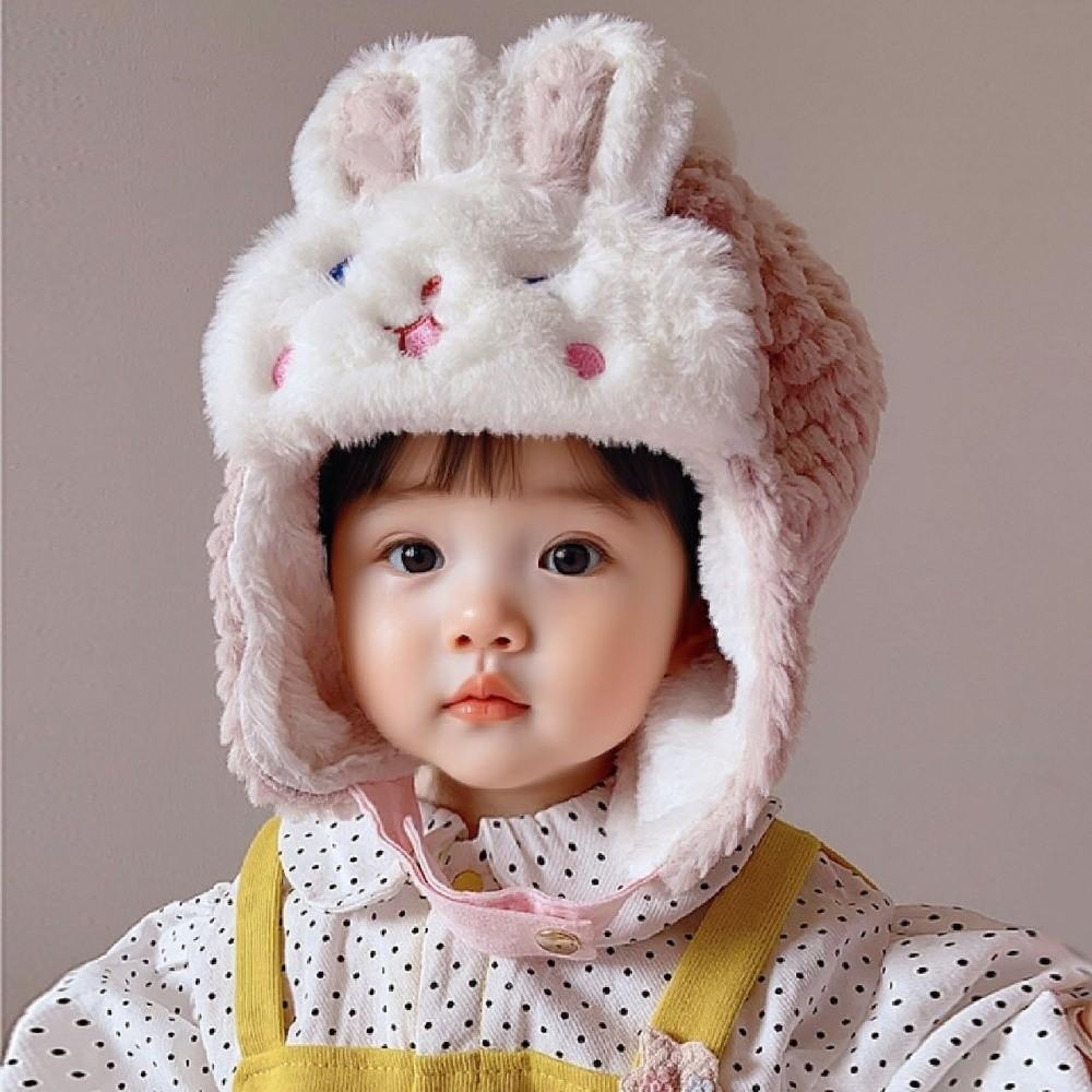 Crochet Earflap Plush Infant Caps Thickened Knit Hats Trendy Lei Feng Hat  for Girls and Boys