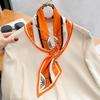 Skinny Silk Scarfs Women Retro Chain Foulard Neckerchief Lady Handle Bag Ribbon Office Neck Tie Female Soft Satin Hairband Gift