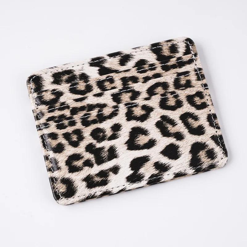 PU Leather Business Id Credit Card Holder Case Bank Bus Card Cover Purse Unisex Classics Leopard Print Card Wallet Bags