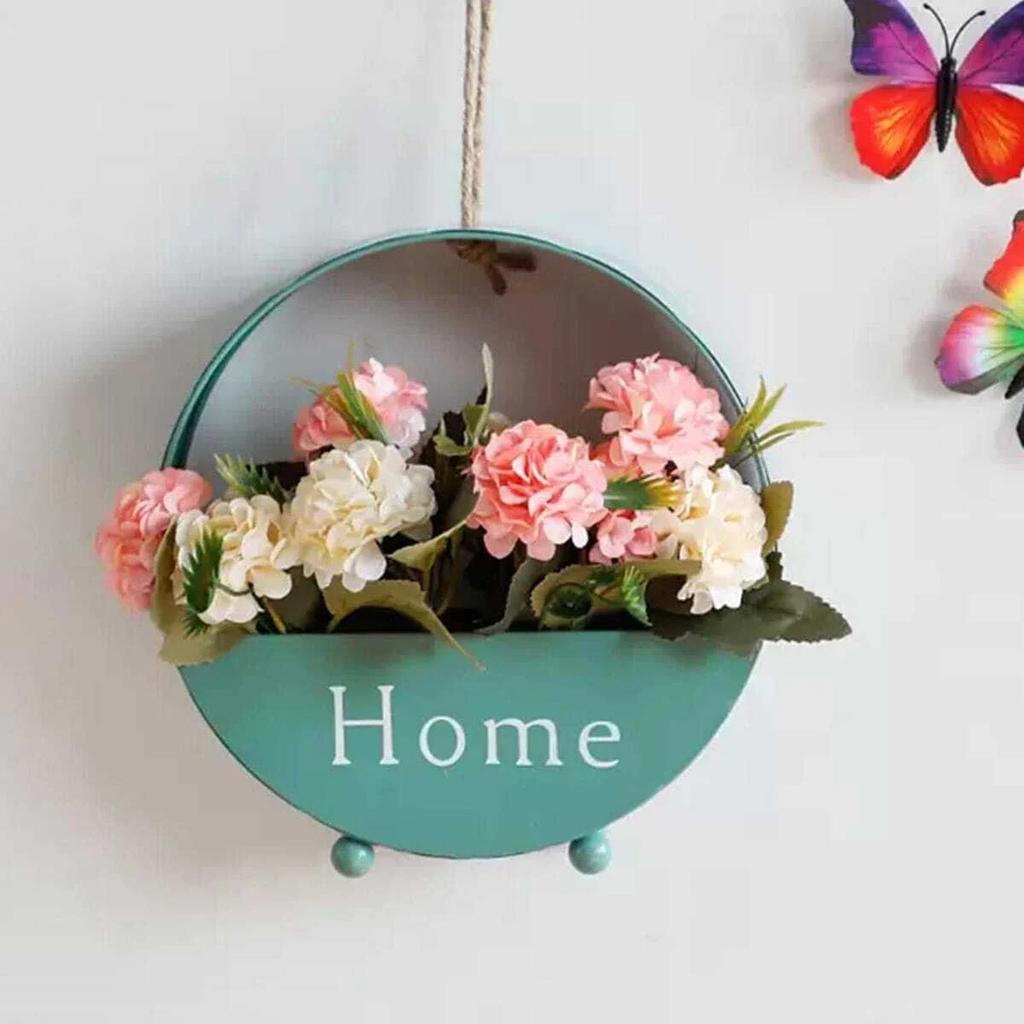 1pc-Wall Hanging Planter Oblate Flower Vase for Hydroponics Plants Home Office Living Room Decor
