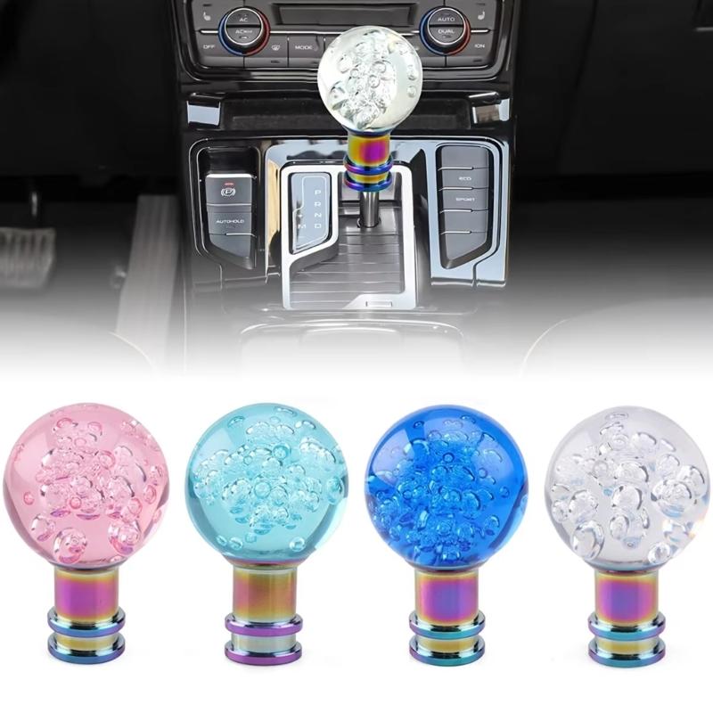Universal Crystal Acrylic Gear Shifter Knob With 3 Adapters Ergonomic Design For Manual Automatic Transmission Vehicles