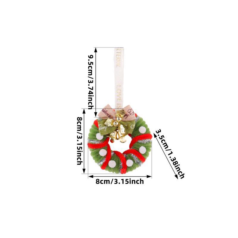 Christmas Tree Ornaments, Diy Decorative Hanging Ornaments With Pinecone, Mini Wreath Decor, Xmas Home Decorations