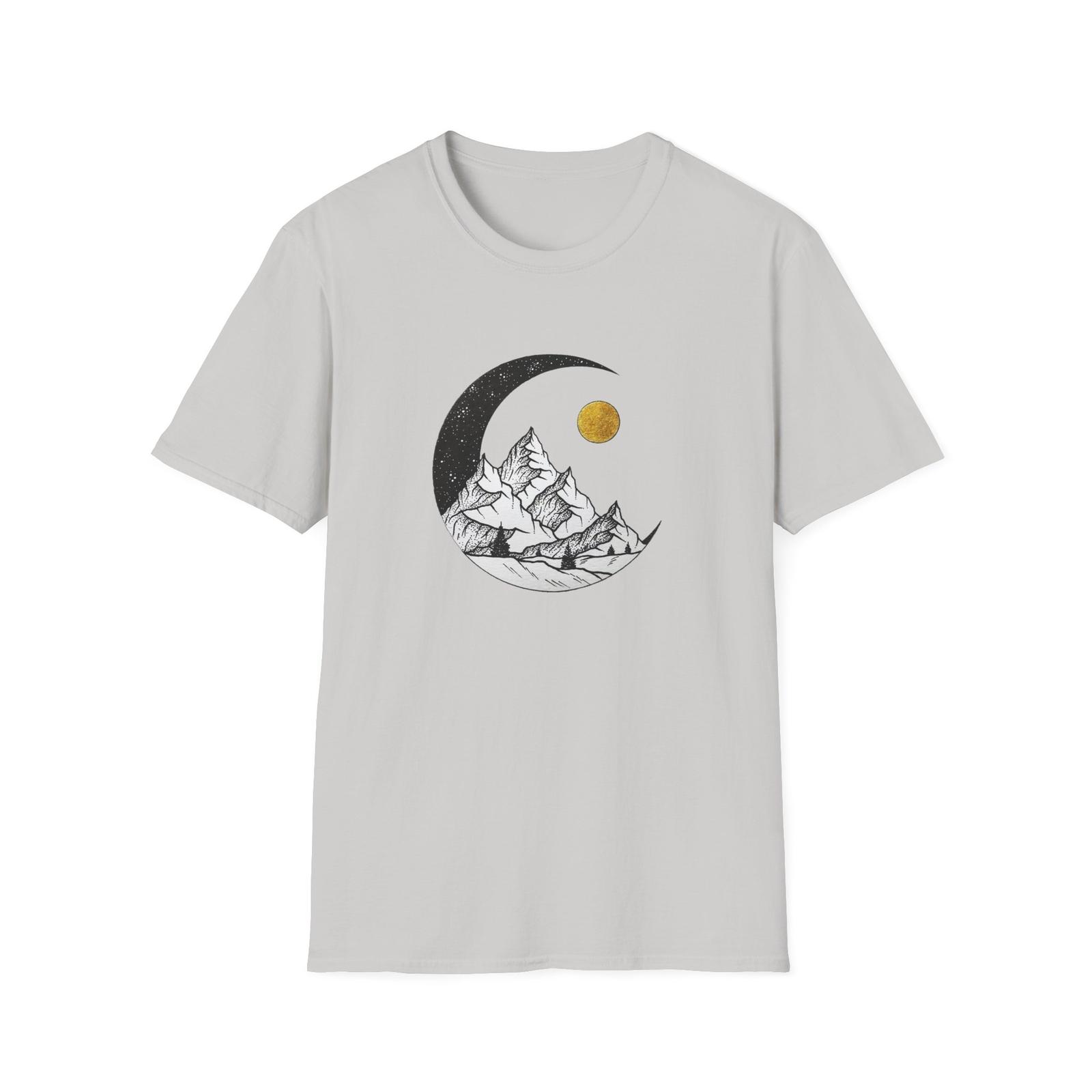 Mountain Shirt Moon Tee Nature Shirt Unisex Softstyle T-Shirt Sun Graphic Tee XXXL
