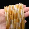 1 Strand Natural Stone Beads Long Cylindrical Crystal Quartz Agate Loose Spacer Beads for Jewelry Making DIY Necklace Bracelet Accessories 7x13 Mm