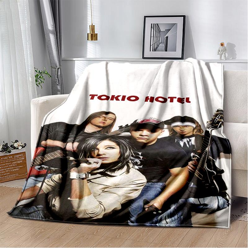 2025 New Style Tokio Hotel Rock Band Bill Tom Kaulitz Blanket,Soft Throw Blanket for Home Bedroom Bed Sofa Cover Kids Gift