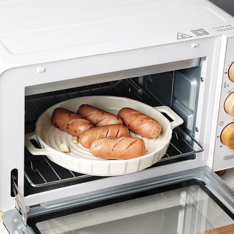 Plat à gratin profond en céramique à double poignée