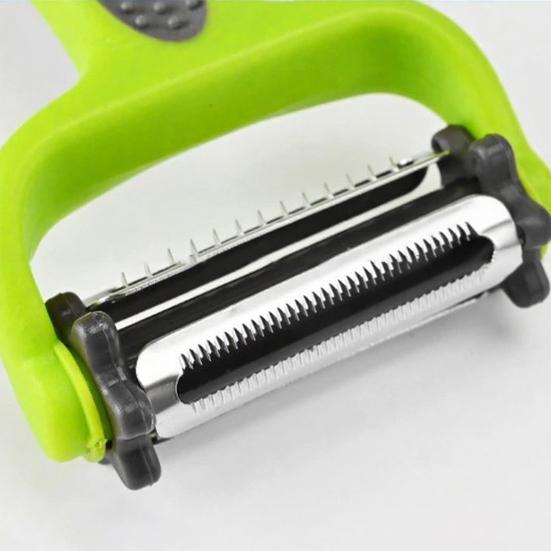 3-in-1 Peeler with Double-Knife Design Shredding Scraping Ergonomic Anti-Slip Handle Lightweight Portable Fruit Vegetable Peeler Kitchen Tool