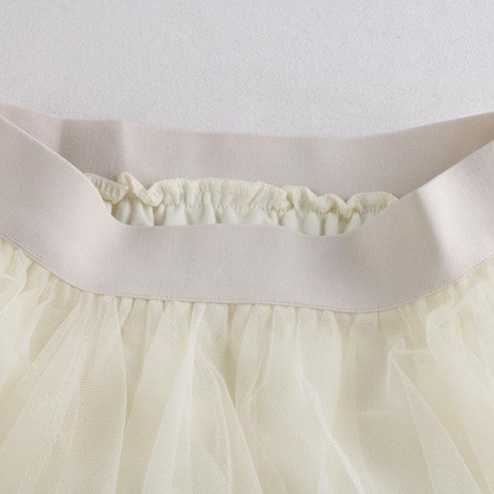 Women Spring Fall High Waist All Match Multi-Layer Color Matching Mesh A Line Skirt