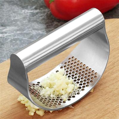 Aço Inoxidável Manual Amassador de Alho Curvo Ralador Fatiador Picador Utensílios de Cozinha Multifuncional Ferramentas de Prensa de Alho