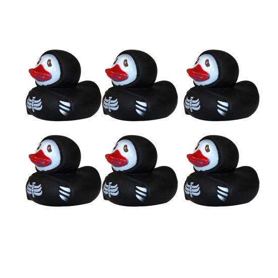 6Pcs Halloween Horror Rubber Duck with Pressable Ghost Face Spooky Ghost Duck for