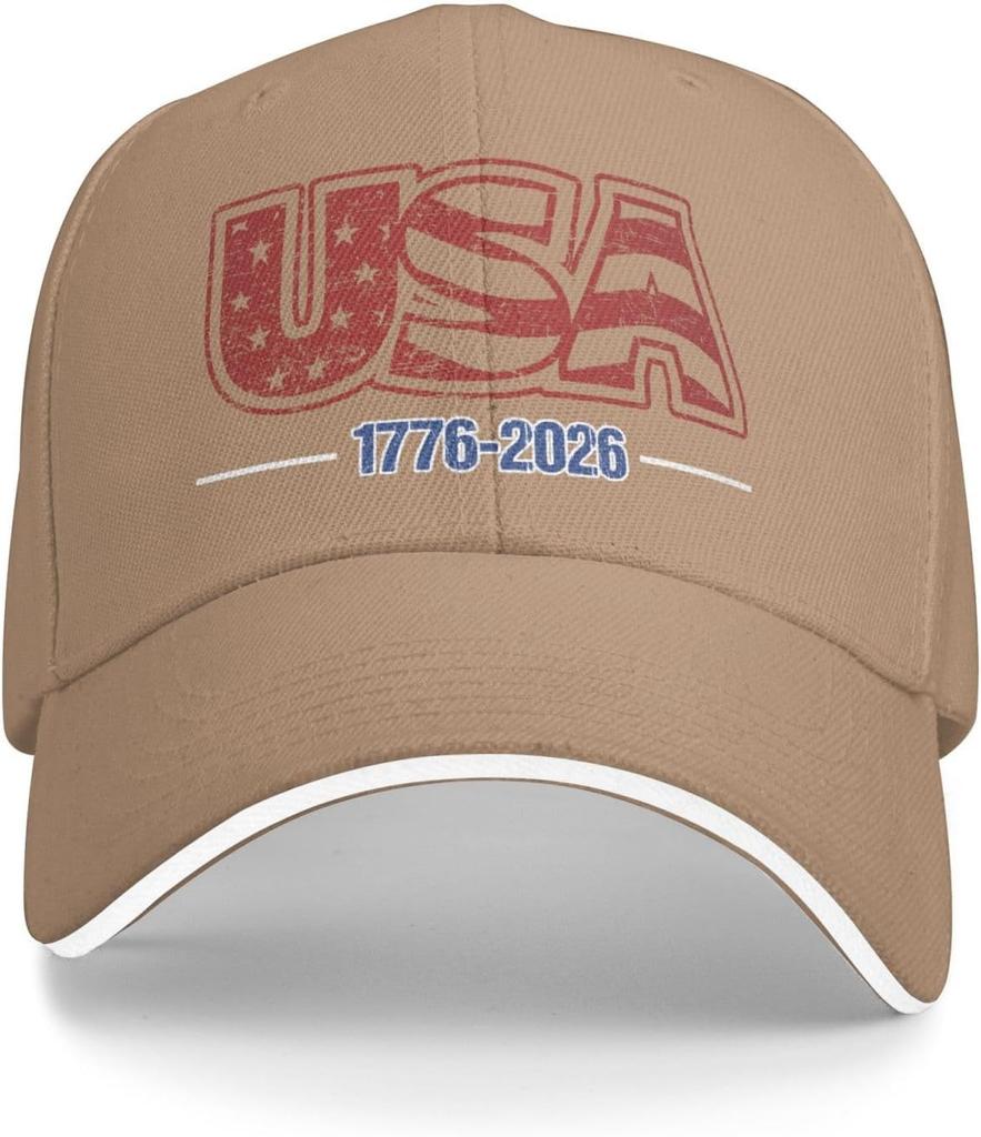 USA 17762026 Zweihundertjahrfeier Baseballkappe Used Look Amerikanische Flagge Print Verstellbar Outdoor Hut