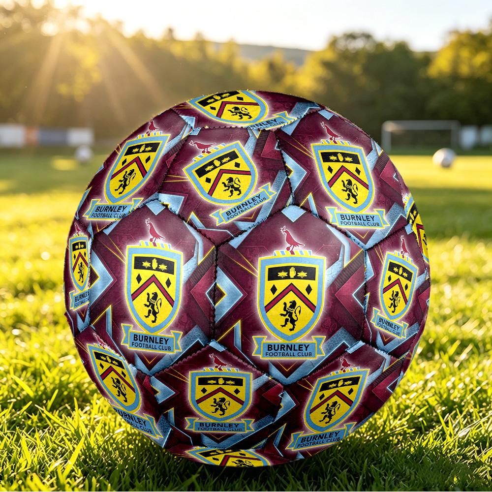 Burnley FootballPrinted Size 5 Soccer Ball, Anti Slip Adult Match Football Souvenir for Football Fans