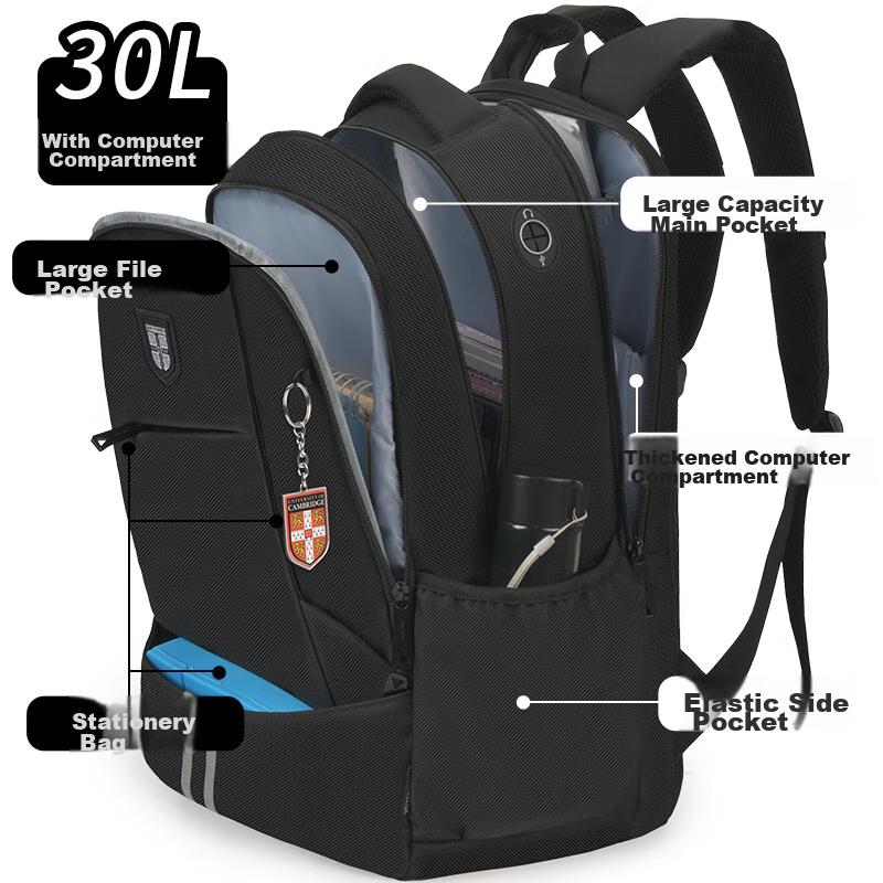 UNIVERSITY OF CAMBRIDGE Backpack for Middle School Boys, Lightweight Large Capacity School Bag for