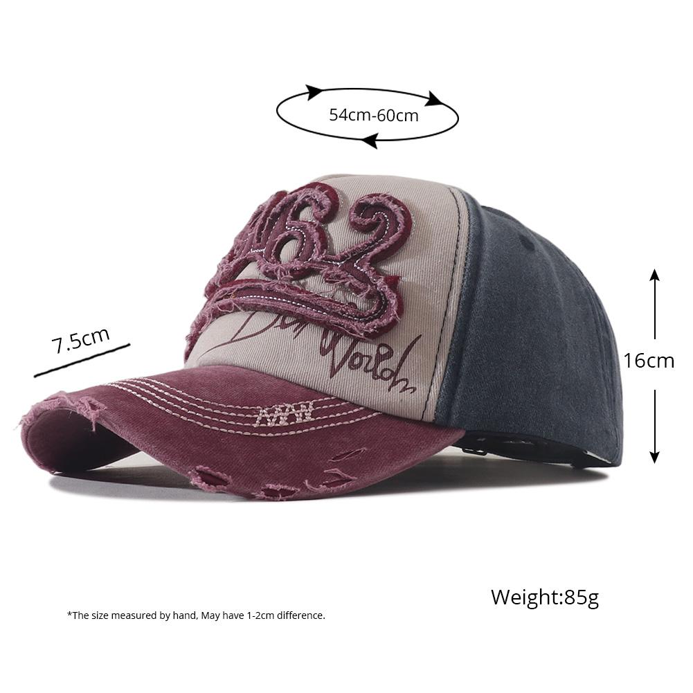 Visor Sun Outdoor Adjustable Men Women Hat Snapback Cotton Washed Vintage Style Street Urban Hop Hip Cap Baseball Stitched Stitching Embroidered