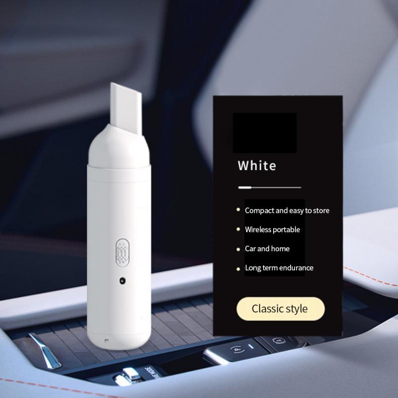 

Портативный автомобильный пылесос с небольшим USB-перезаряжаемым мини-пылесосом с беспроводным пылеуловителем, циклонным всасыванием белый