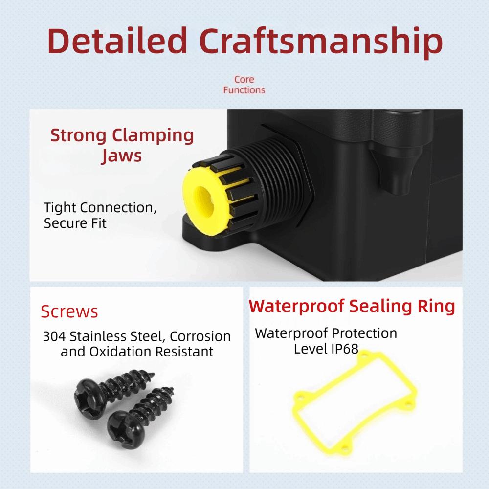 2-6 Way Trunking Connectors IP68 Rated IP68 Waterproof Junction Box  Outdoor Use