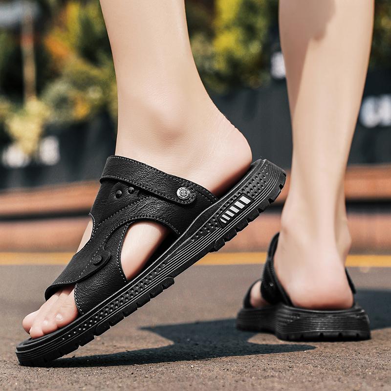 Fashion CYYTL Mens Slippers Summer Outdoor Casual Beach Shoes Sandals Walking Slides Comfort Luxury Designer Leather Fashion Lightweight