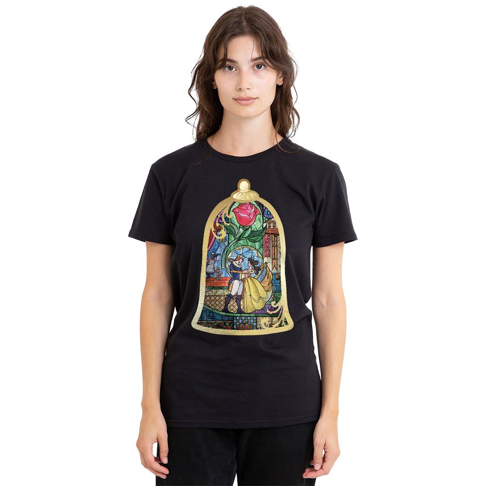 Beauty And The Beast Unisex Adult Stained Glass T-Shirt