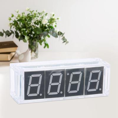 4-digit Digital LED Clock Kit Auto Display Time/Temperature Electronic Kit Clock - Red