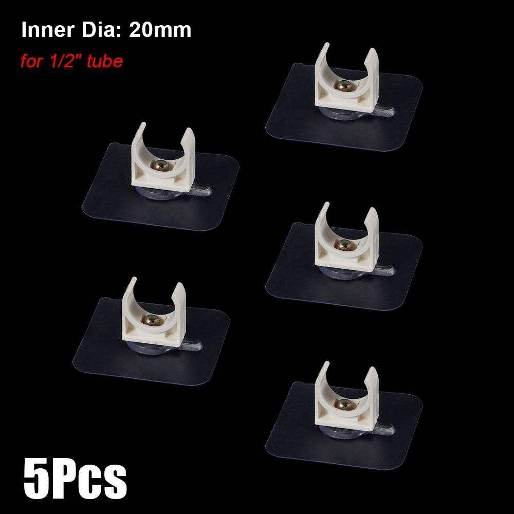 1/5Pcs Punch-free Self-adhesive Pipe Clamp Garden Irrigation Tube Clip Connector Water Tube Holder