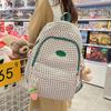 Cute Nylon School Bag With Grid Design And Letter Decoration For Students And Casual Daily Outfits
