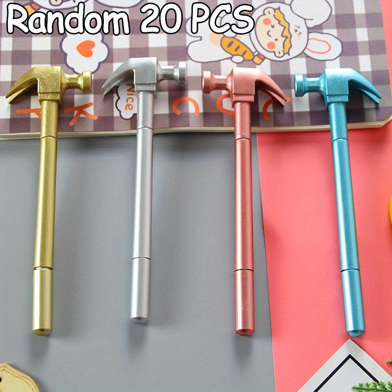 8/ 20 Pcs Creative Hammer-Shaped Gel Pen Funny Toy 0.5mm Black Ink Multicolor Quick-Drying Water Pen Ideal for Students & Gift Back To School