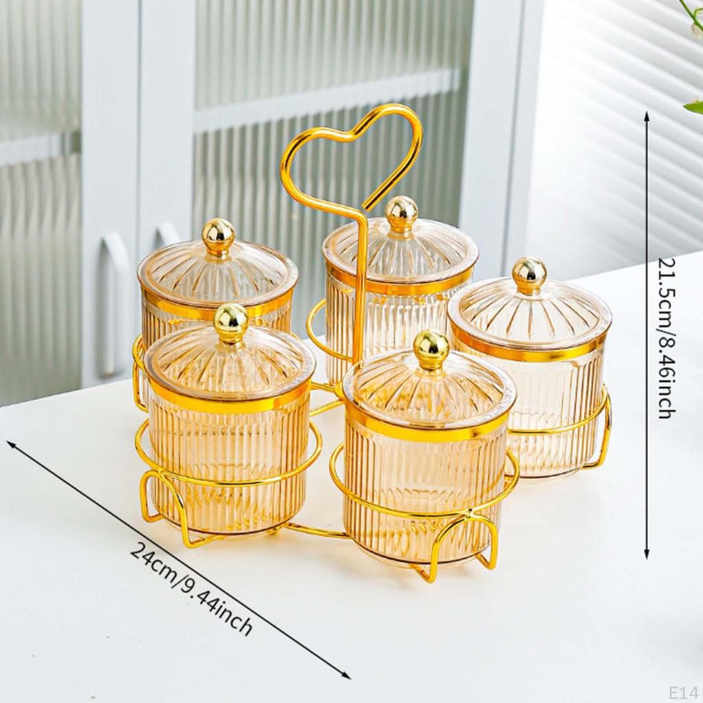 Food Storage Jar Nut and Candy Serving Tray Easy To Refill Multi Compartments Platter Nordic Dried