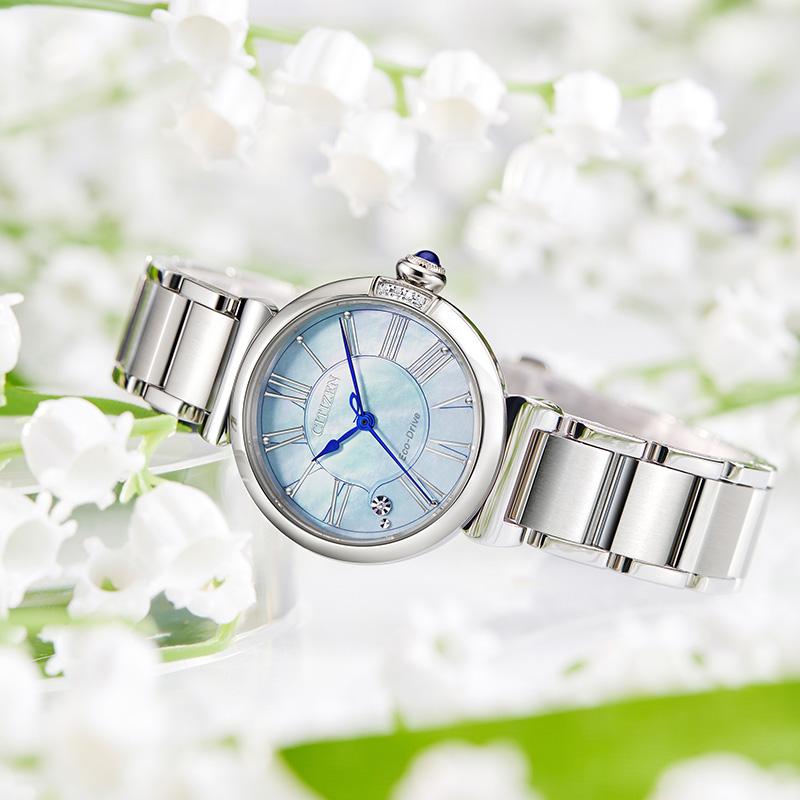 CITIZEN Ecology Drive Collection Little Bellflower Collection Light Powered Quartz Movement Stainless Steel Strap EM1060-87N
