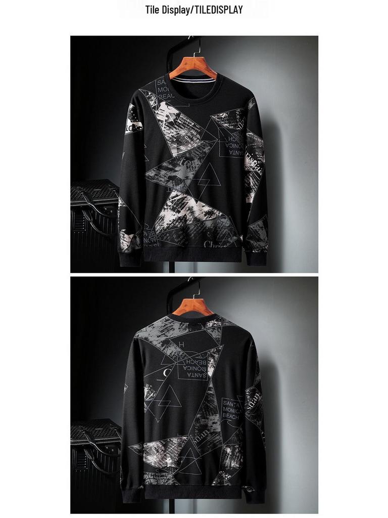 2020 Autumn/Winter Youth Plus Size Men's Velvet Thick Round Neck Trendy Sweatshirt