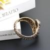 Sunspicems Elegancka Turecka Bransoletka Damska Szary Kryształ Bangle Bohemia Kolor Starego Złota Pusta Kwiatowa Biżuteria Indyjska Prezent dla Panny Młodej