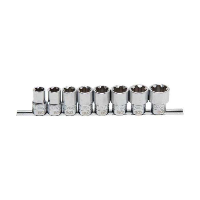 Jeu de douilles, profil t plus (pour torx plus) 12,5 mm (1/2") 18ep - 32ep 8 pièces