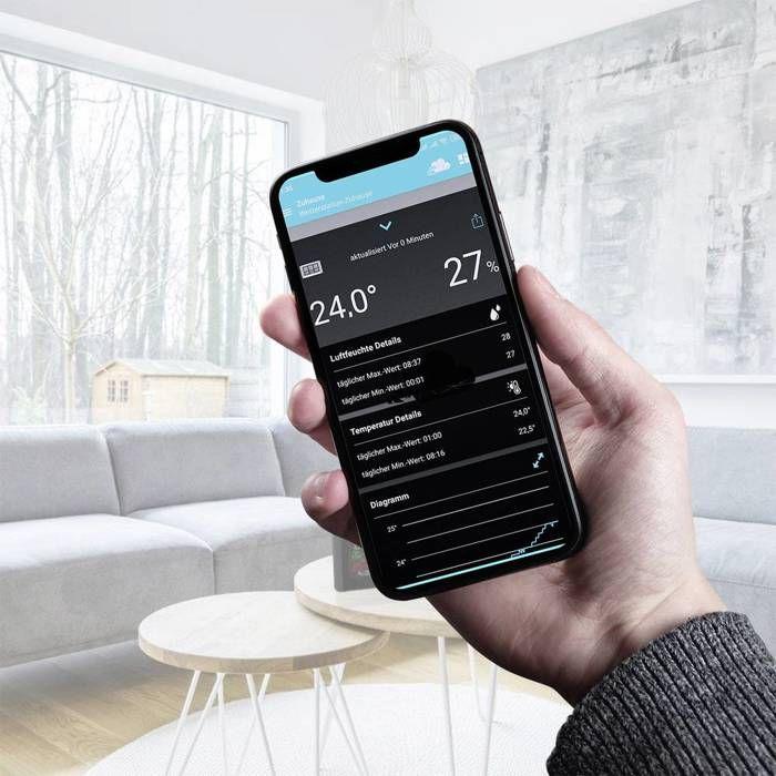 Tfa dostmann view meteo 35.8000.01 station météo connectée prévisions météorologiques 12 heures nombre de capteurs max.